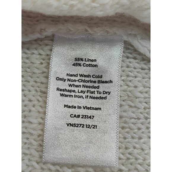 Talbots Women's White Linen Cotton Cable Knit Vest Sweater Size XL - Picture 5 of 8